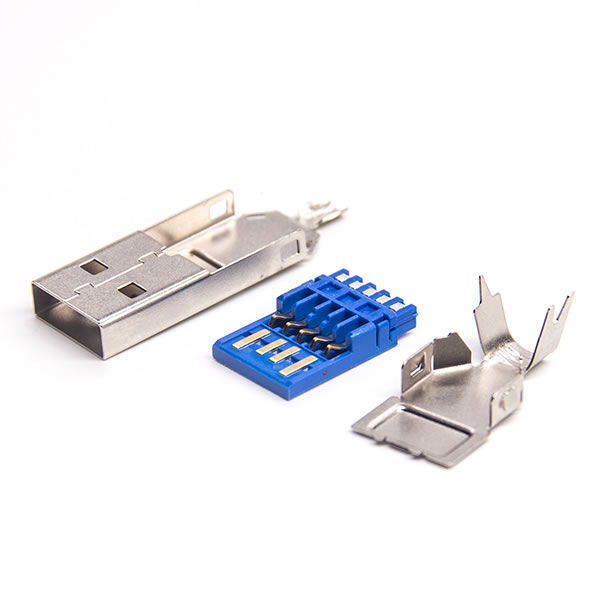 USB 3.0A公焊線三件套帶圓孔自動焊預(yù)加錫